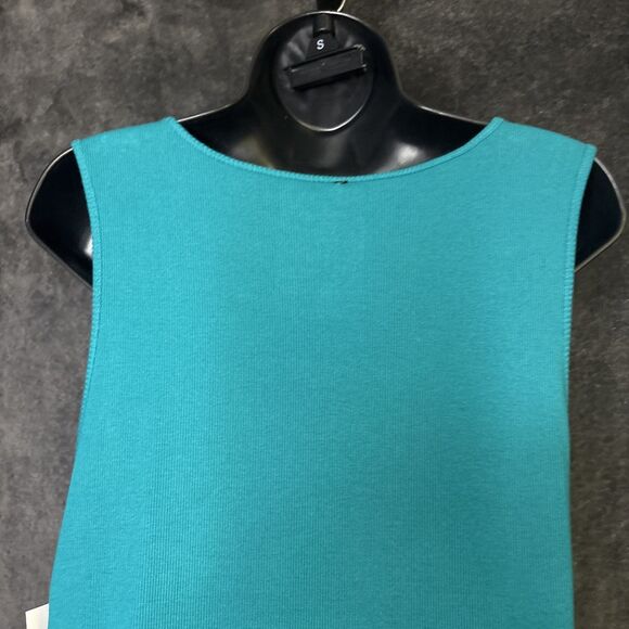 Womens Ruby RD Sleeveless Ribbed Tourquoise Jeweled Tank Size L - Picture 7 of 9